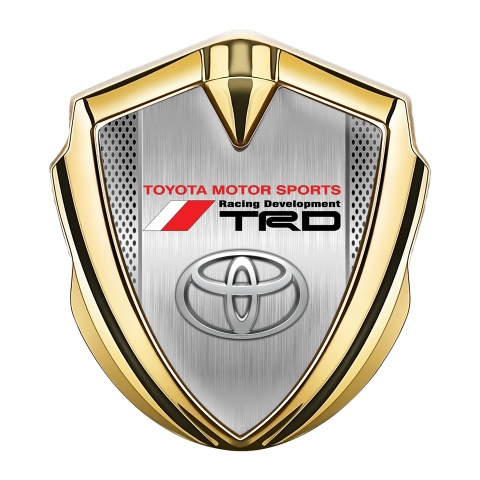 Toyota TRD Emblem Self Adhesive Gold Light Grate Brushed Pattern