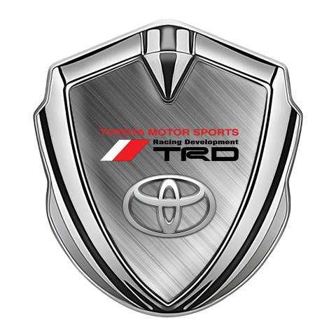Toyota TRD Bodyside Emblem Badge Silver Brushed Aluminum Edition