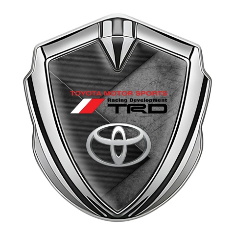 Toyota TRD Bodyside Domed Emblem Silver Tears Effect Oval Design