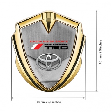 Toyota TRD Metal Emblem Self Adhesive Gold Asphalt Racing Motif