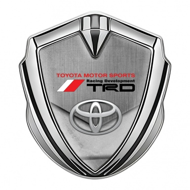 Toyota TRD Metal Emblem Self Adhesive Silver Asphalt Racing Motif