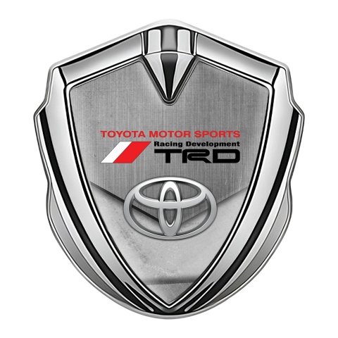 Toyota TRD Metal Emblem Self Adhesive Silver Asphalt Racing Motif