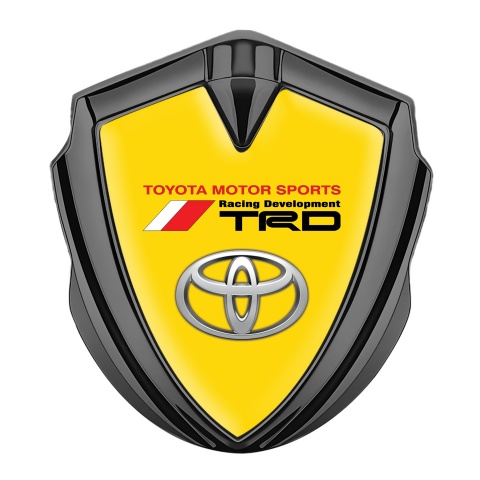 Toyota TRD Bodyside Emblem Self Adhesive Graphite Yellow Base Oval Motif