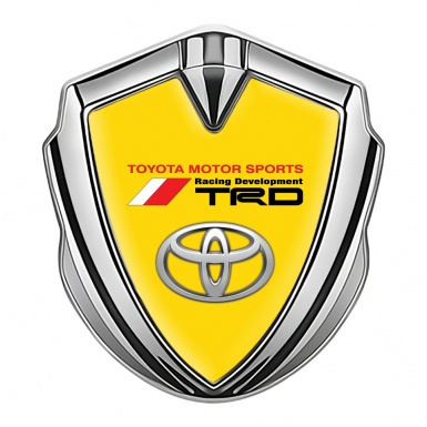 Toyota TRD Bodyside Emblem Self Adhesive Silver Yellow Base Oval Motif