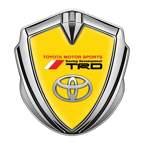 Toyota TRD Bodyside Emblem Self Adhesive Silver Yellow Base Oval Motif
