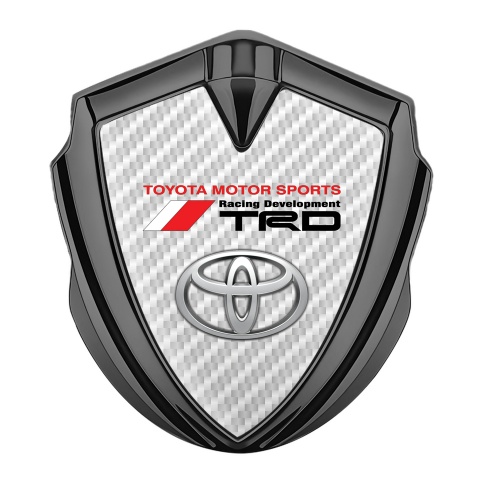 Toyota TRD Emblem Fender Badge Graphite White Carbon Sports Edition