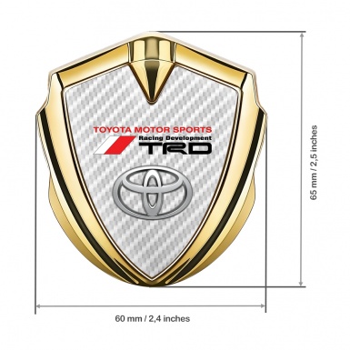 Toyota TRD Emblem Fender Badge Gold White Carbon Sports Edition