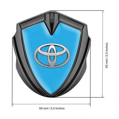 Toyota Emblem Trunk Badge Graphite Glacial Blue Classic Logo Edition