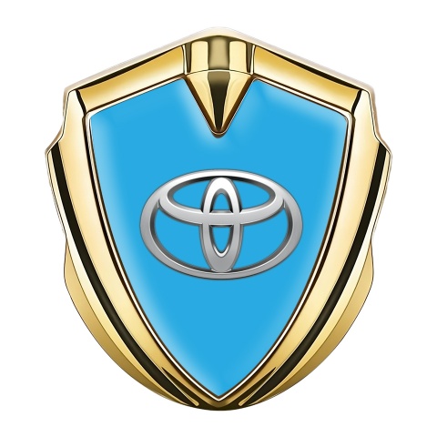 Toyota Emblem Trunk Badge Gold Glacial Blue Classic Logo Edition