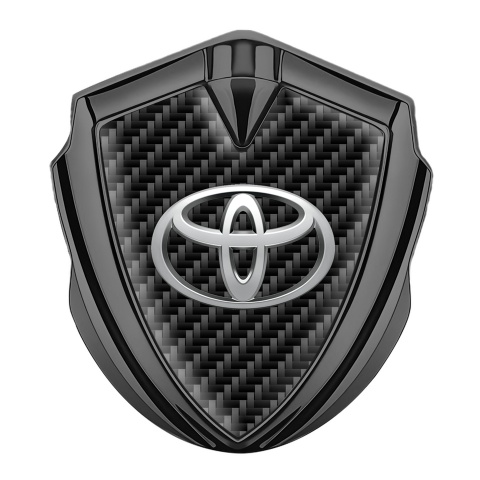 Toyota Emblem Self Adhesive Graphite Black Carbon Chrome Classic Design