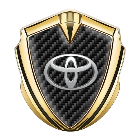 Toyota Emblem Self Adhesive Gold Black Carbon Chrome Classic Design