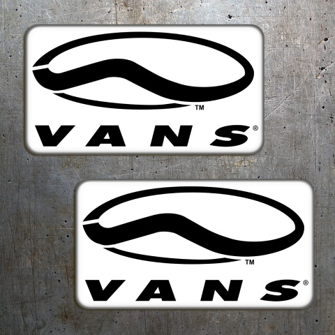 Vans Stickers Silicone White with Black Logo 2 pcs