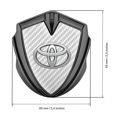 Toyota Trunk Emblem Badge Graphite White Carbon Metallic Surface Effect