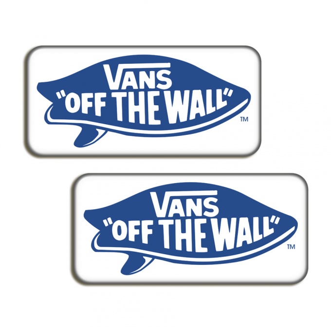 Vans Off The Wall Stickers Silicone White Blue 2 pcs | Skate Domed stickers | Stickers X-Sticker