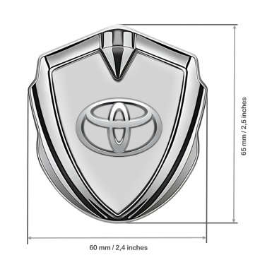 Toyota Bodyside Emblem Self Adhesive Silver Moon Grey Oval Logo Design