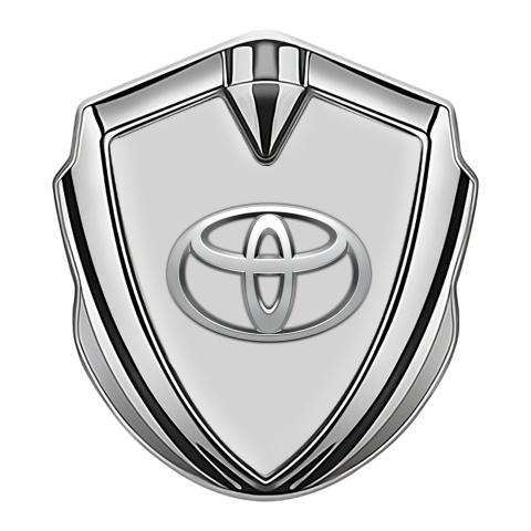 Toyota Bodyside Emblem Self Adhesive Silver Moon Grey Oval Logo Design
