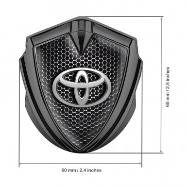 Toyota Metal Emblem Self Adhesive Graphite Dark Grate Oval 3D Effect