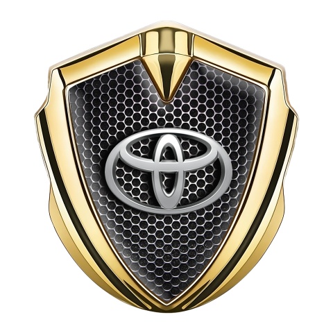 Toyota Metal Emblem Self Adhesive Gold Dark Grate Oval 3D Effect