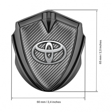 Toyota 3D Car Metal Domed Emblem Graphite Light Carbon Metallic Effect