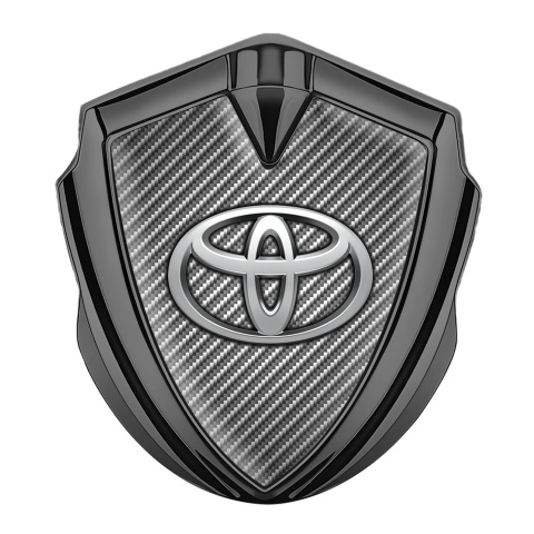 Toyota 3D Car Metal Domed Emblem Graphite Light Carbon Metallic Effect