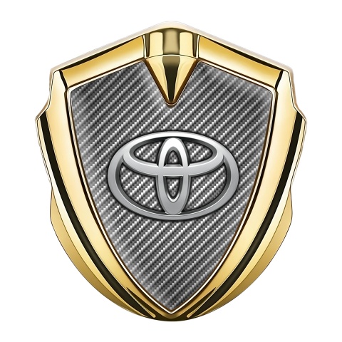 Toyota 3D Car Metal Domed Emblem Gold Light Carbon Metallic Effect