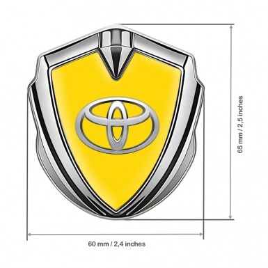 Toyota Bodyside Emblem Self Adhesive Silver Yellow Background Motif