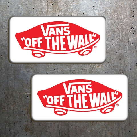 Vans Off The Wall Stickers Silicone White Red 2 pcs
