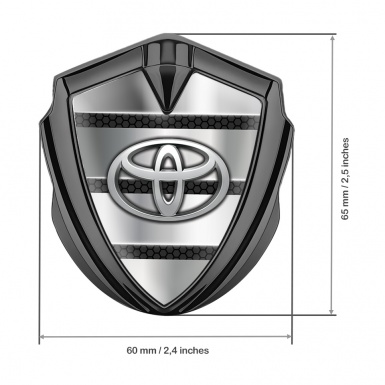 Toyota Emblem Badge Self Adhesive Graphite Honeycomb Steel Plates