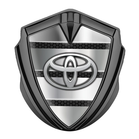Toyota Emblem Badge Self Adhesive Graphite Honeycomb Steel Plates