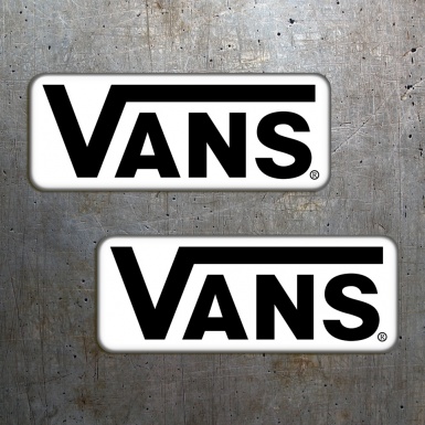 Vans Silicone White Sticker with Black Classic Logo 2 pcs