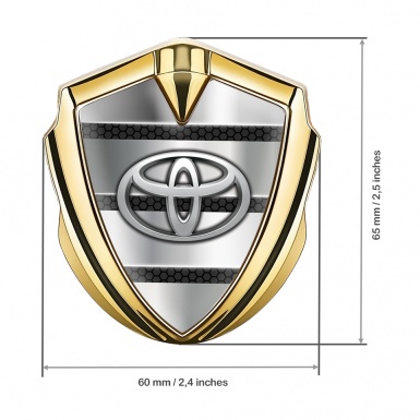 Toyota Emblem Badge Self Adhesive Gold Honeycomb Steel Plates
