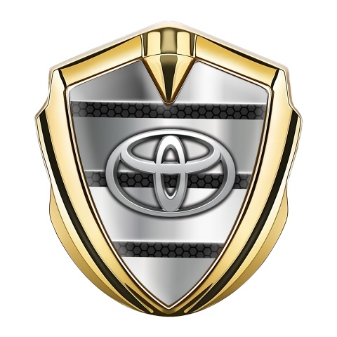 Toyota Emblem Badge Self Adhesive Gold Honeycomb Steel Plates