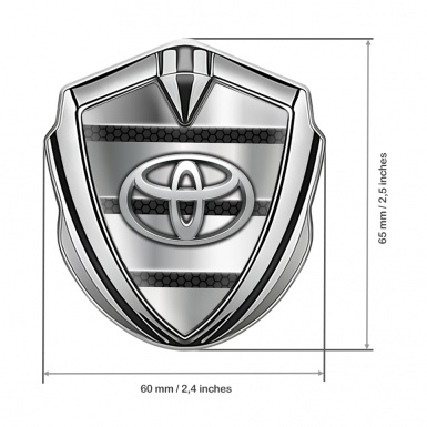 Toyota Emblem Badge Self Adhesive Silver Honeycomb Steel Plates