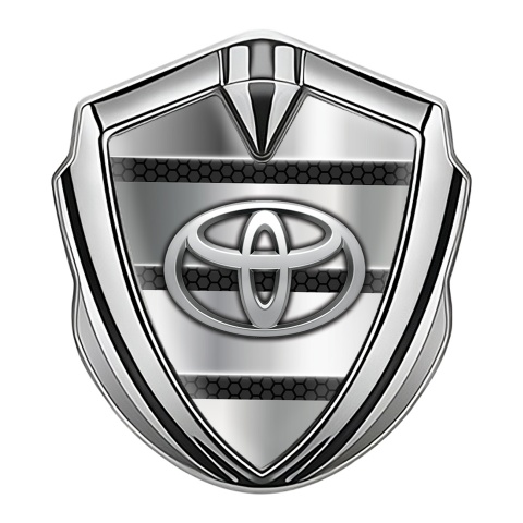 Toyota Emblem Badge Self Adhesive Silver Honeycomb Steel Plates
