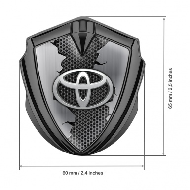 Toyota Emblem Trunk Badge Graphite Metallic Hex Torn Steel Variant