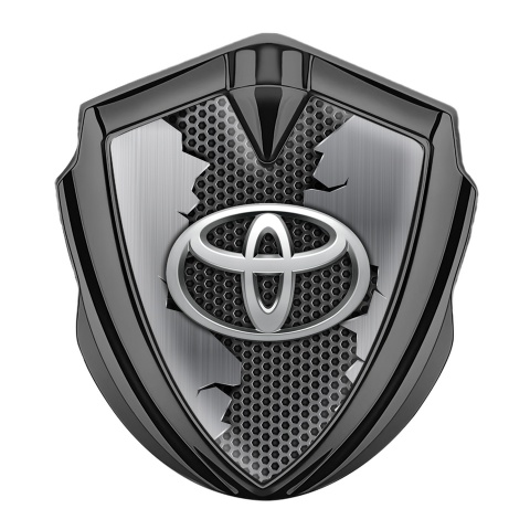 Toyota Emblem Trunk Badge Graphite Metallic Hex Torn Steel Variant