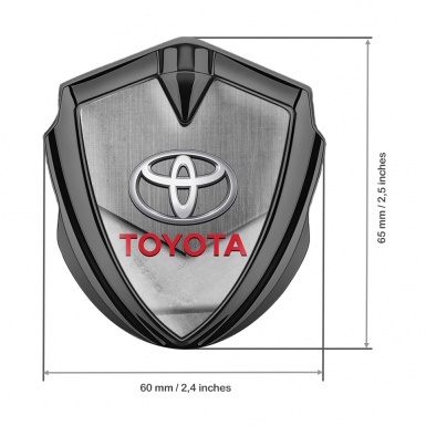 Toyota Bodyside Emblem Badge Graphite Stone Crest Red Characters Logo