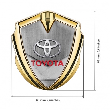 Toyota Bodyside Emblem Badge Gold Stone Crest Red Characters Logo