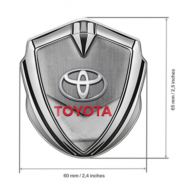 Toyota Bodyside Emblem Badge Silver Stone Crest Red Characters Logo