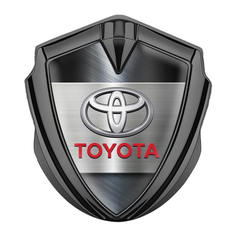 Toyota Trunk Emblem Badge Graphite Bluish Metallic Surface Oval Logo