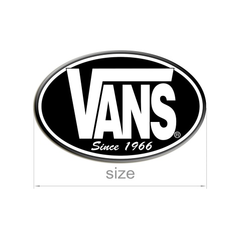 Vans Oval Black Silicone Domed Stickers with White Logo 2 pcs