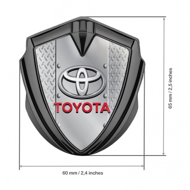 Toyota Bodyside Domed Emblem Graphite Treadplate Red Characters Logo