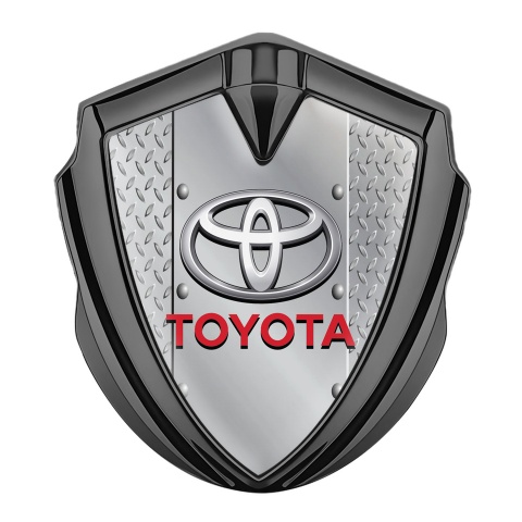 Toyota Bodyside Domed Emblem Graphite Treadplate Red Characters Logo