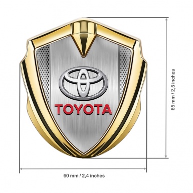 Toyota Bodyside Emblem Self Adhesive Gold Steel Pattern Oval Logo
