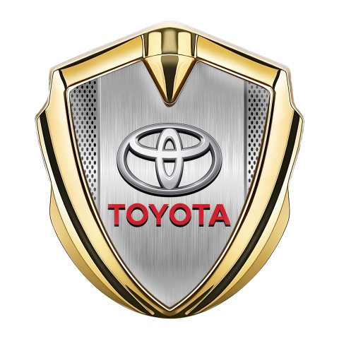 Toyota Bodyside Emblem Self Adhesive Gold Steel Pattern Oval Logo