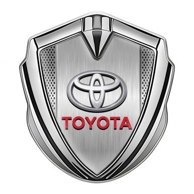 Toyota Bodyside Emblem Self Adhesive Silver Steel Pattern Oval Logo