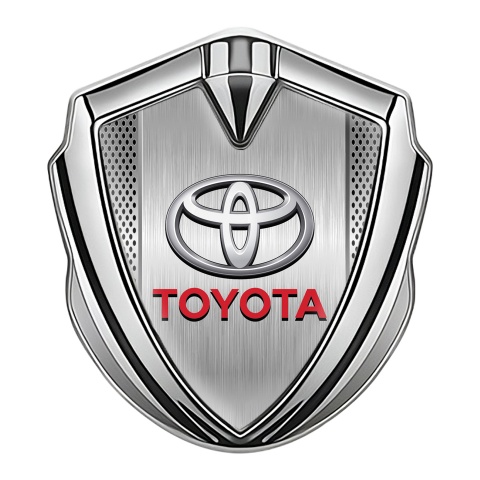 Toyota Bodyside Emblem Self Adhesive Silver Steel Pattern Oval Logo