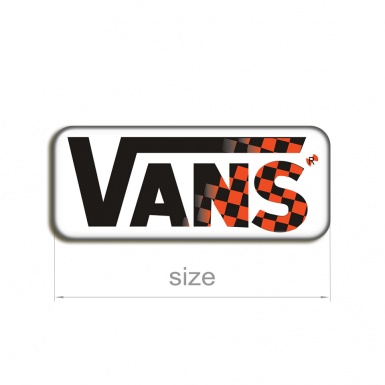 Vans Silicone Sticker White with Black Orange Final Flag 2 pcs