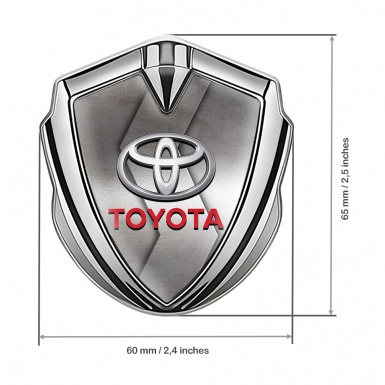 Toyota Metal Emblem Self Adhesive Silver Metallic Template Oval Logo