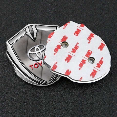 Toyota Metal Emblem Self Adhesive Silver Metallic Template Oval Logo